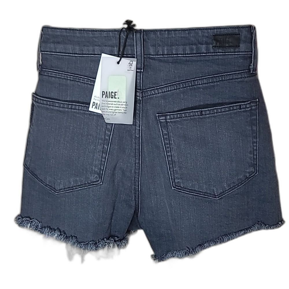 PAIGE Margot Short W/ 27 Indigo High Rise Raw Hem 2800000-IND NWT - Picture 3 of 13